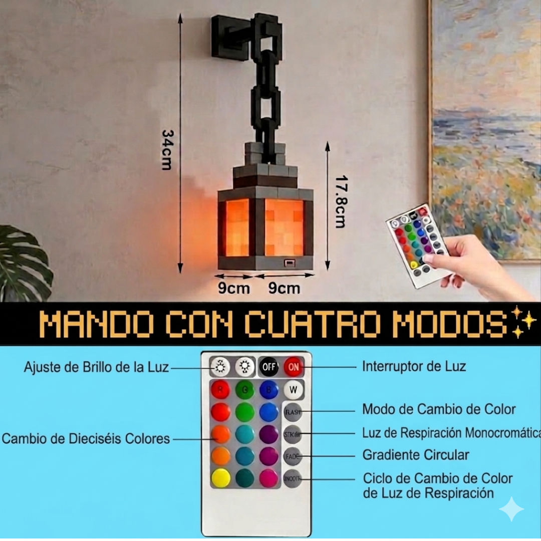 Lámpara Decorativa Estilo Píxel